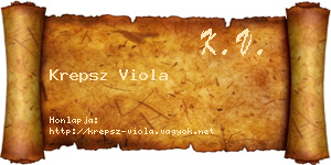 Krepsz Viola névjegykártya